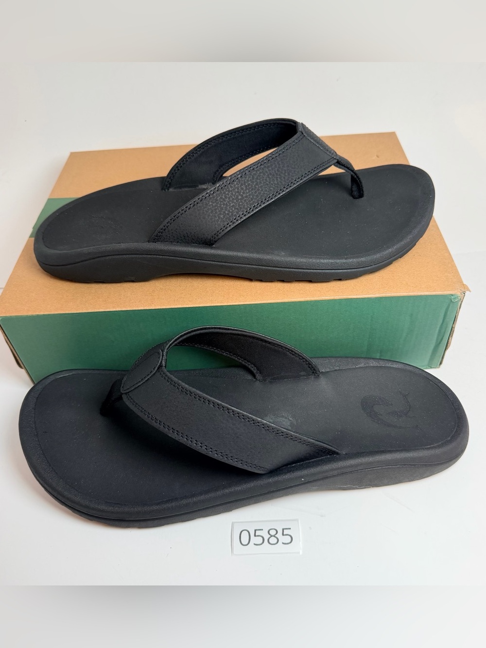 Men's Black Thong Sandals - Padded Everyday Flip-Flops